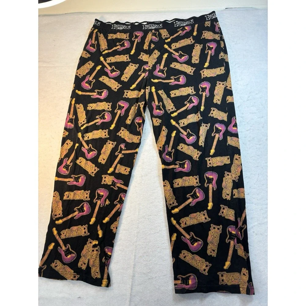 Jimi Hendrix Mens L (40x28) Guitar Print Pajama Lounge Pants Rockin Boxers